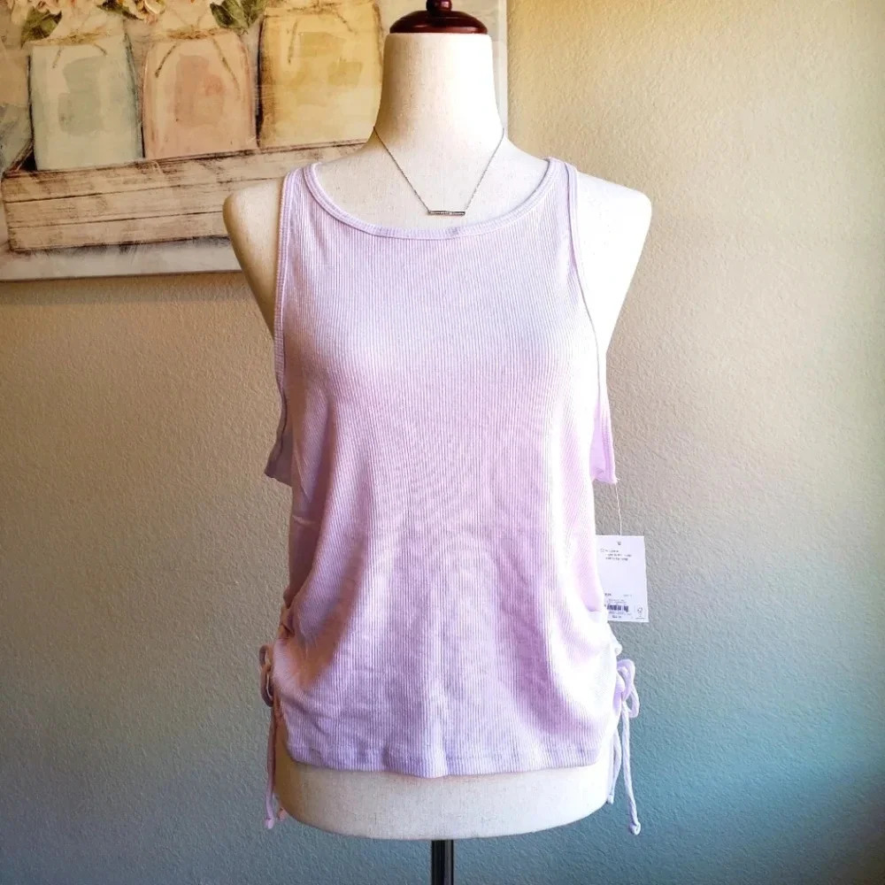 SO | Side Keyhole Racerback Tank Top in Purple sz 1X